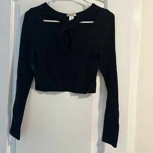 Women’s long sleeve black top